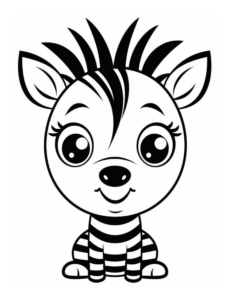 Free Cute Baby Zebra Coloring Page