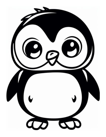 Free Cute Baby Penguin Coloring Page