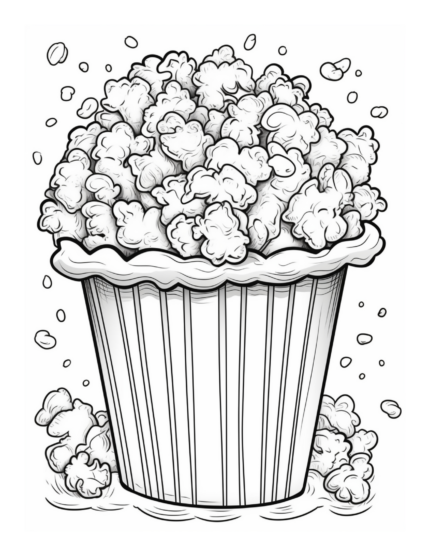 Free Popcorn Coloring Page