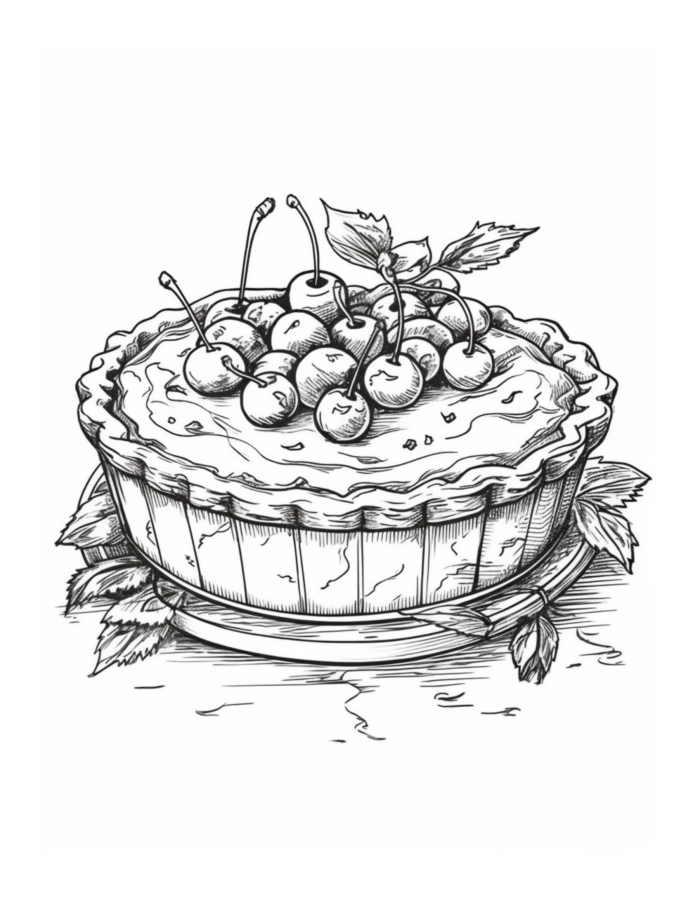 Free Pie Dessert Coloring Page 77