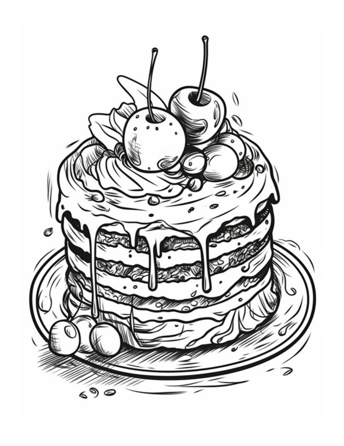 Free Dessert Cherry Coloring Page 85