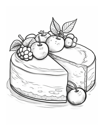 Free Dessert Cake Coloring Page 87