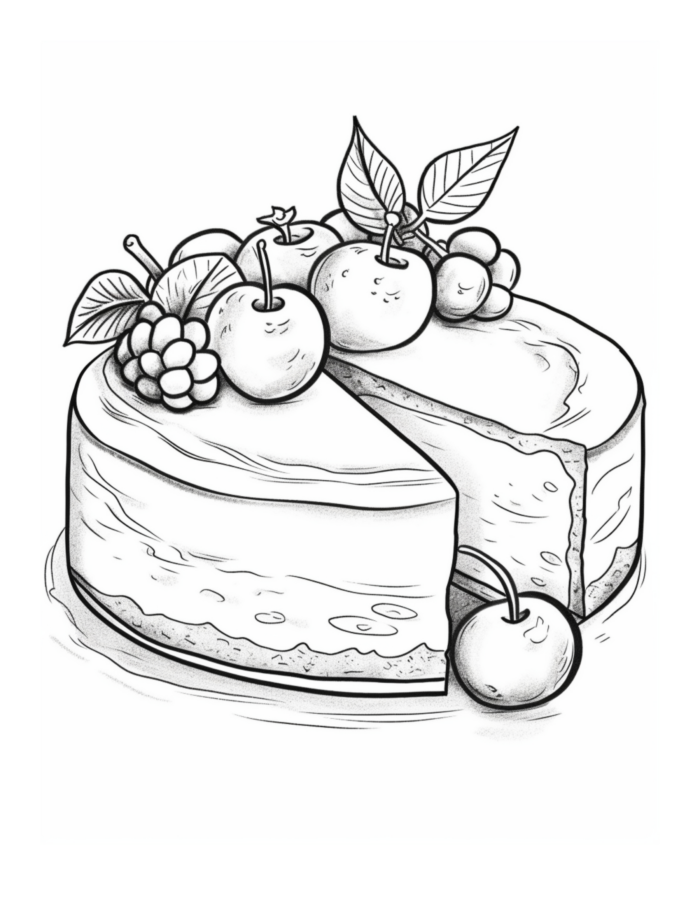 Free Dessert Cake Coloring Page 87