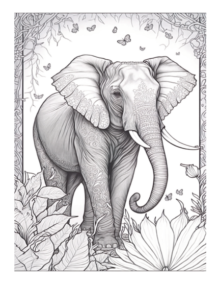 Free Elephant Coloring Page 3