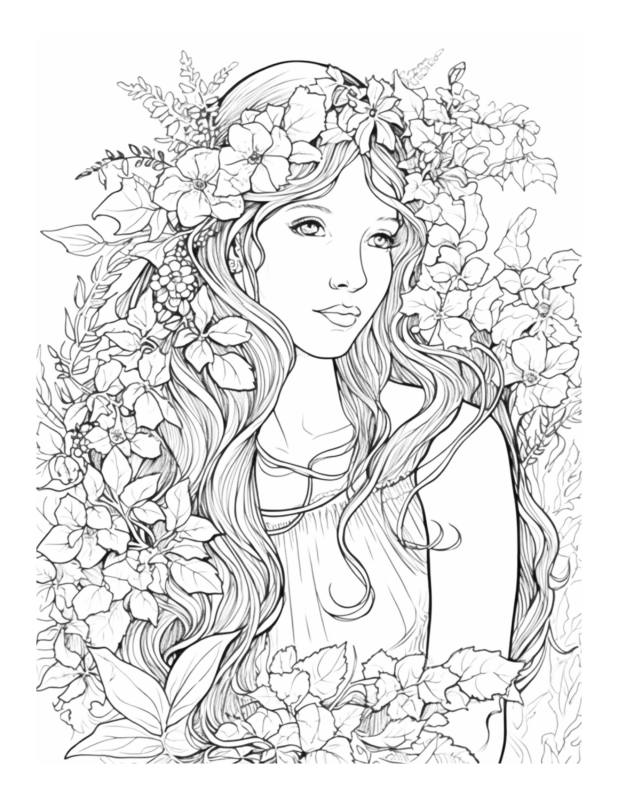 Free Printable Fantasy Realm - Enchanted Fairies Coloring Page For Kids ...