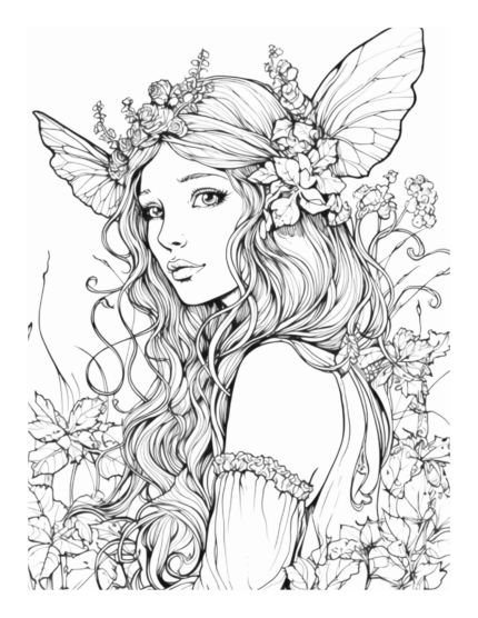 Free Enchanted Fairy Coloring Page 19