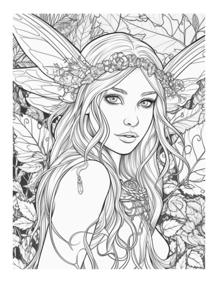 Free Enchanted Fairy Coloring Page 21