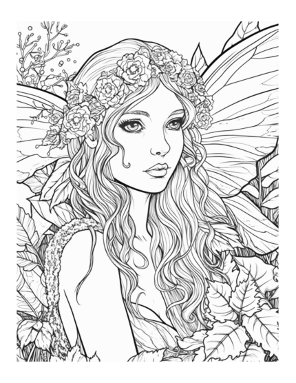 Free Enchanted Fairy Coloring Page 25