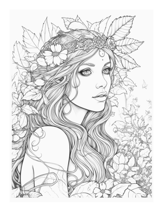 Free Printable Fairy Dreamscape - Enchanted Fairies Coloring Page For ...