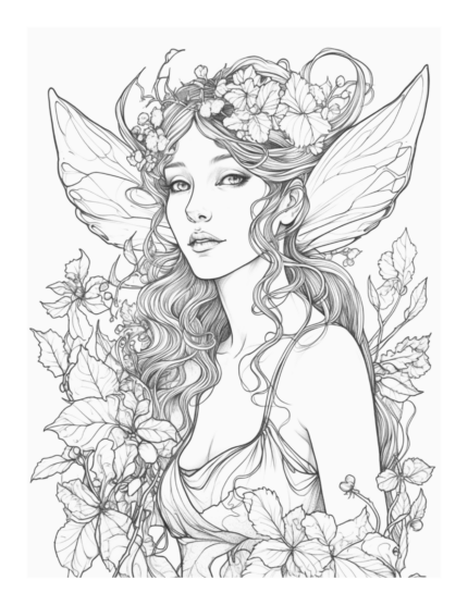 Free Enchanted Fairy Coloring Page 29