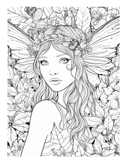 Free Enchanted Fairy Coloring Page 31