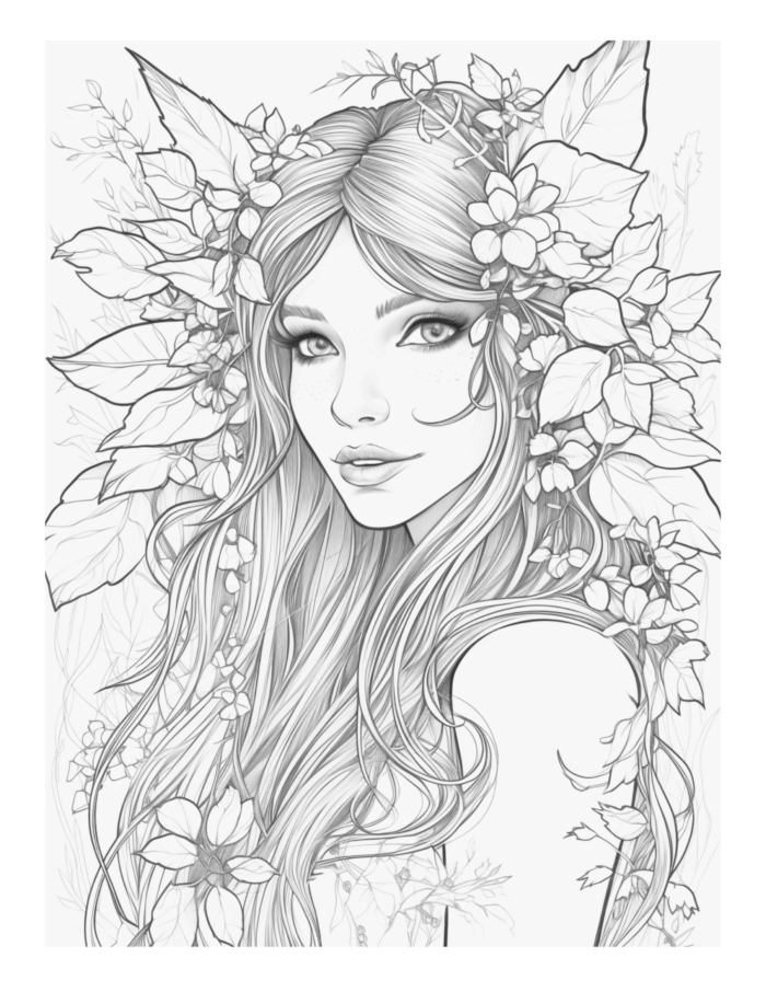 Free Enchanted Fairy Coloring Page 33
