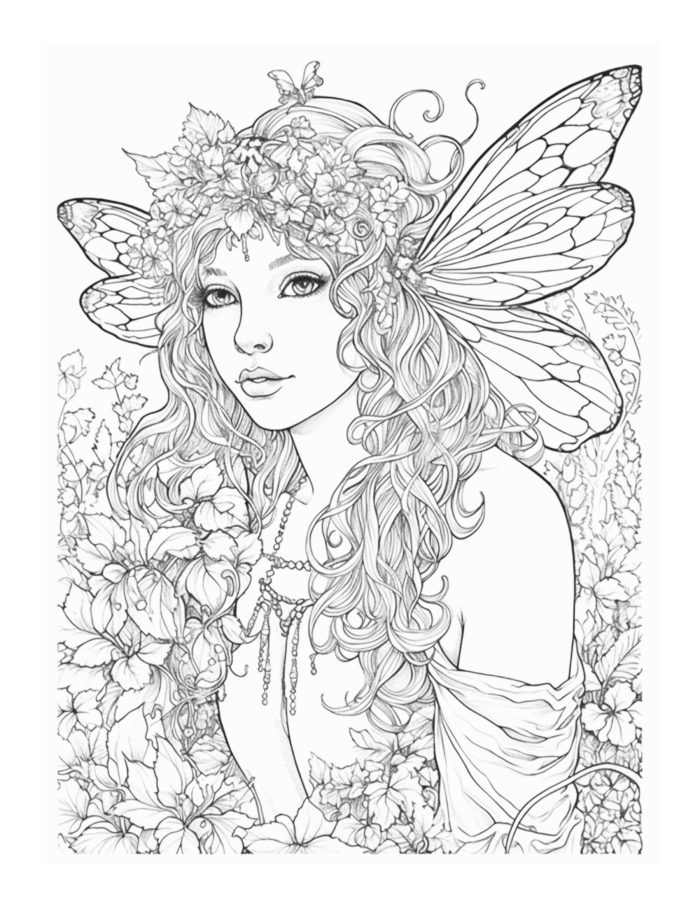 Free Enchanted Fairy Coloring Page 35