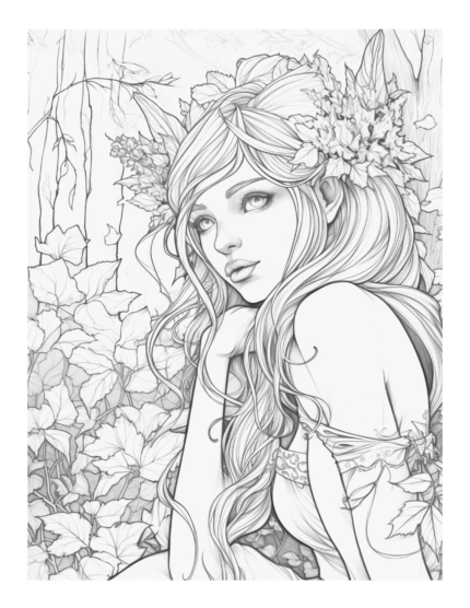 Free Enchanted Fairy Coloring Page 41