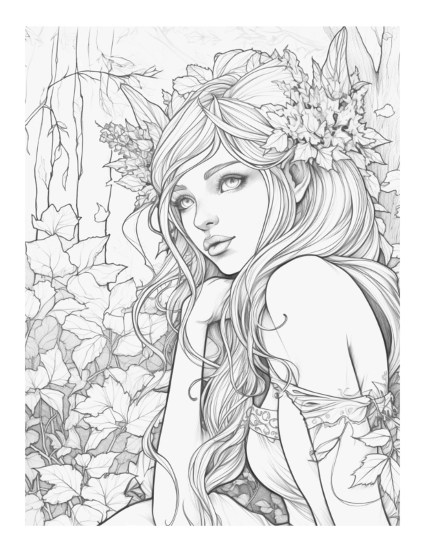 Free Printable Fairy Gardens - Enchanted Fairies Coloring Page For Kids ...