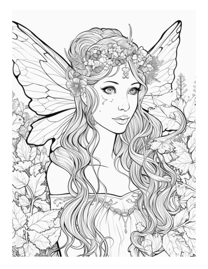 Free Enchanted Fairy Coloring Page 43