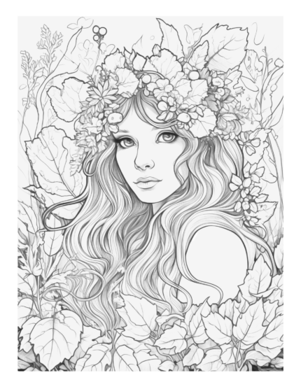 Free Enchanted Fairy Coloring Page 45