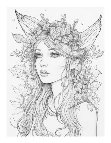 Free Enchanted Fairy Coloring Page 47