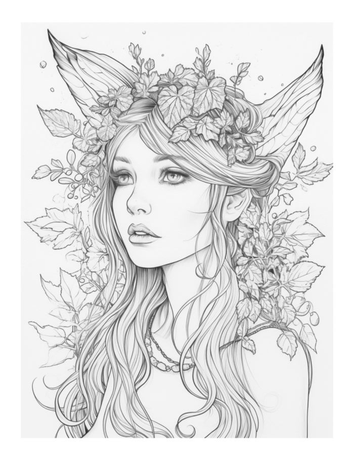 Free Enchanted Fairy Coloring Page 47