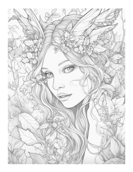 Free Enchanted Fairy Coloring Page 49