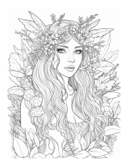 Free Enchanted Fairy Coloring Page 51