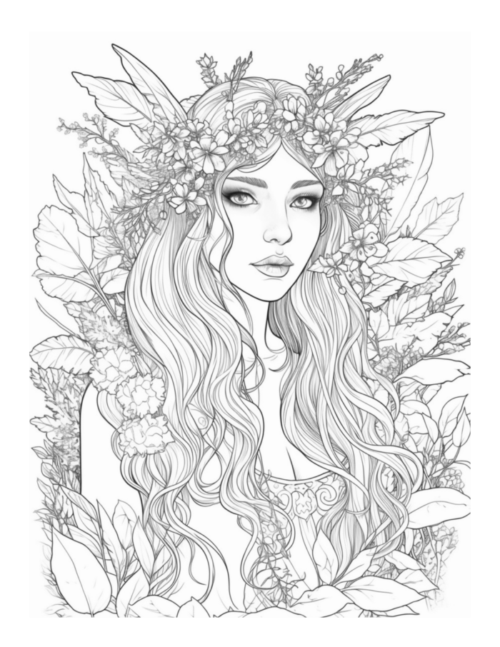 Free Enchanted Fairy Coloring Page 51