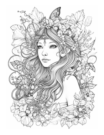 Free Enchanted Fairy Coloring page 53