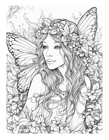 Free Enchanted Fairy Coloring Page 59