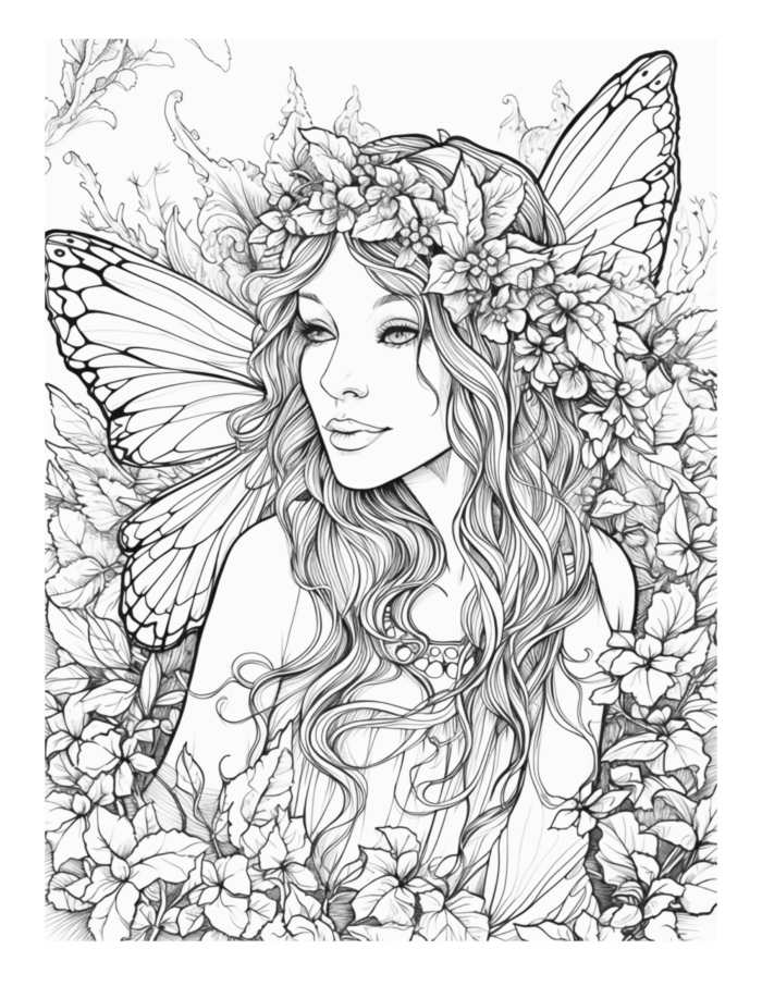 Free Enchanted Fairy Coloring Page 59