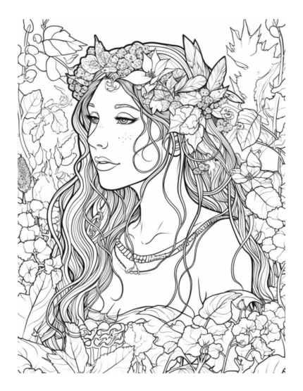 Free Enchanted Fairy Coloring Page 61