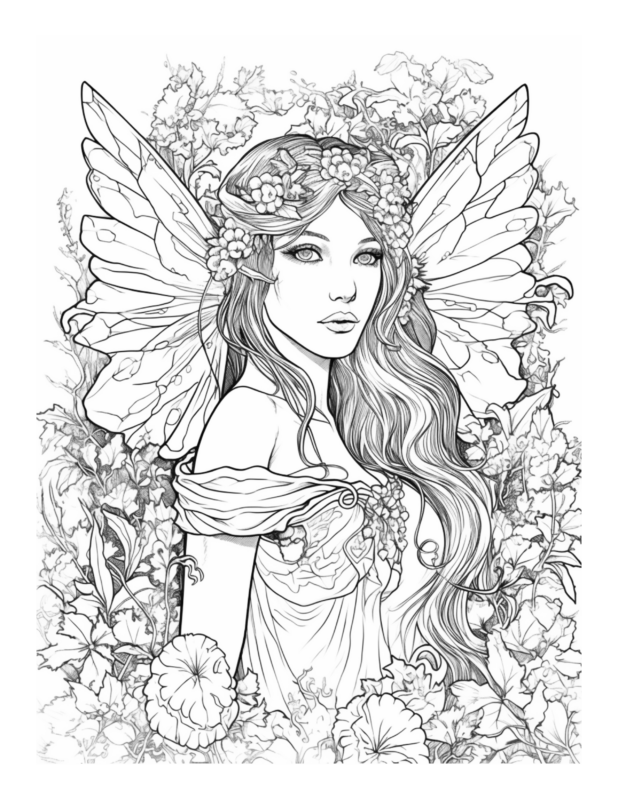 Free Printable Fairyland Fantasies - Enchanted Fairy Coloring Page For ...