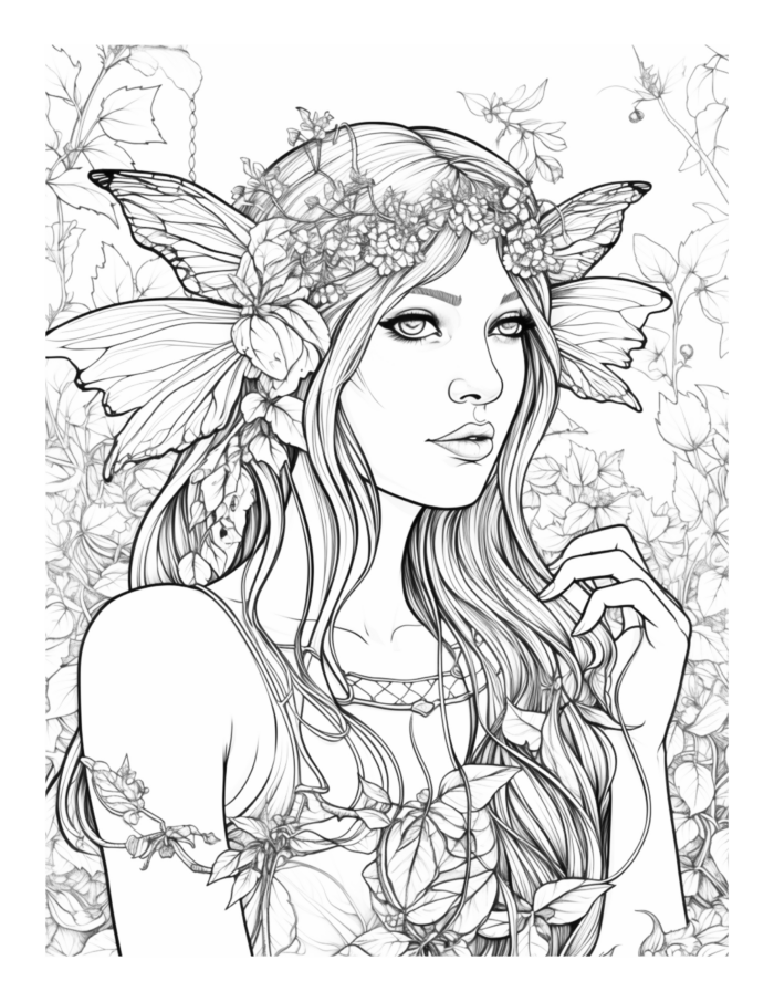 Free Enchanted Fairy Coloring Page 67