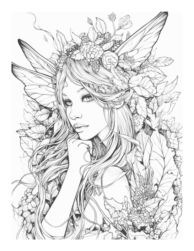 Free Printable Enchanted Daydreams - Enchanted Fairy Coloring Page For ...