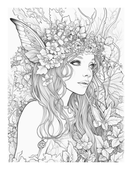 Free Enchanted Fairy Coloring Page 71