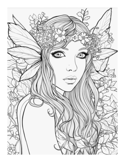 Free Enchanted Fairy Coloring Page 73