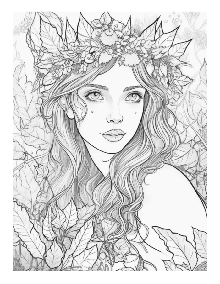 Free Enchanted Fairy Coloring Page 75