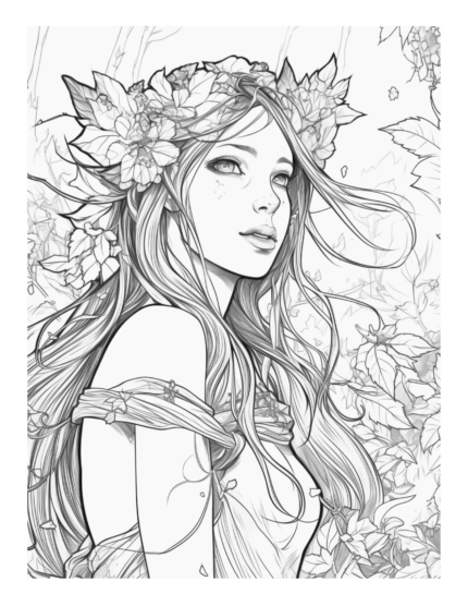 Free Enchanted Fairy Coloring Page 77