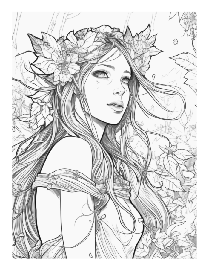 Free Enchanted Fairy Coloring Page 77