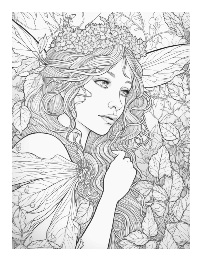 Free Enchanted Fairy Coloring Page 79