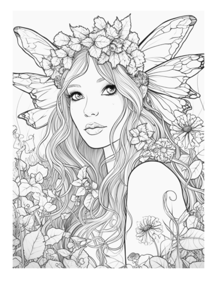 Free Enchanted Fairy Coloring Page 83