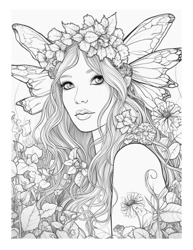 Free Printable Fantasy World - Enchanted Fairy Coloring Page For Kids ...