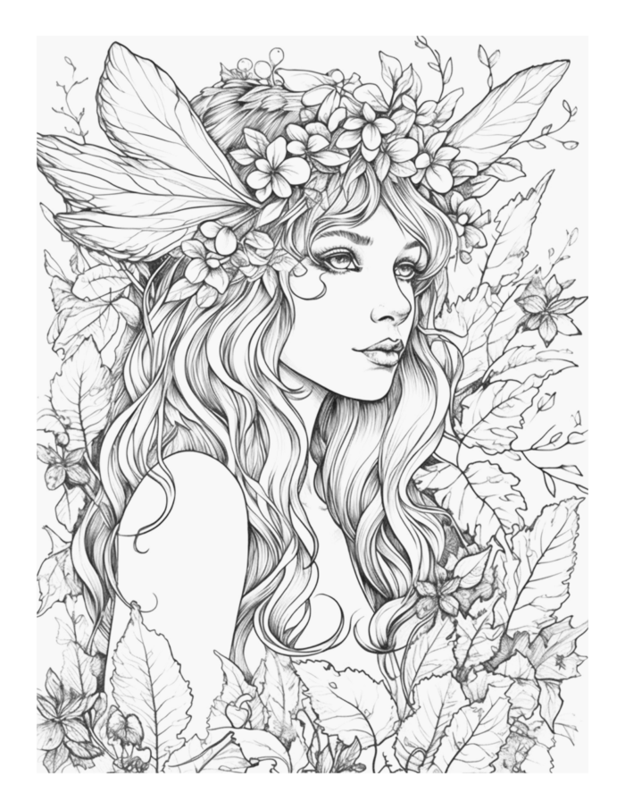 Free Enchanted Fairy Coloring Page 87