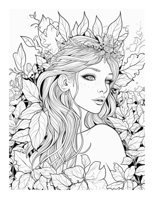 Free Printable Forest Fantasies - Enchanted Fairy Coloring Page For ...