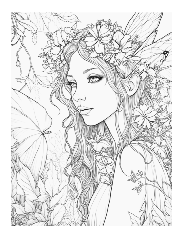 Free Printable Fairy Dreams - Enchanted Fairy Coloring Page For Kids ...