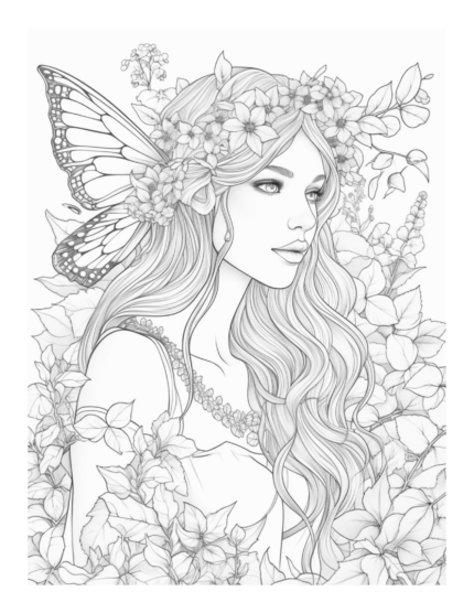 Free Enchanted Fairy Coloring Page 99