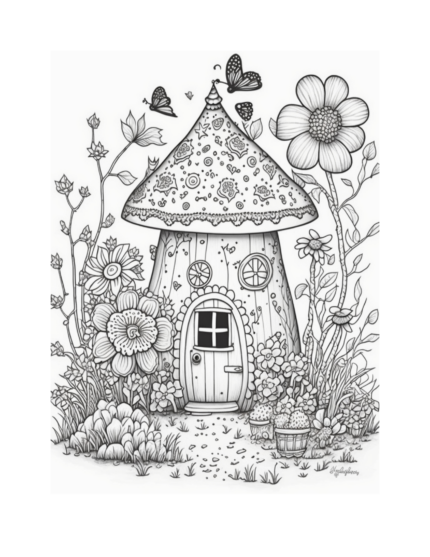 Free Fairy Houses Coloring Page 15