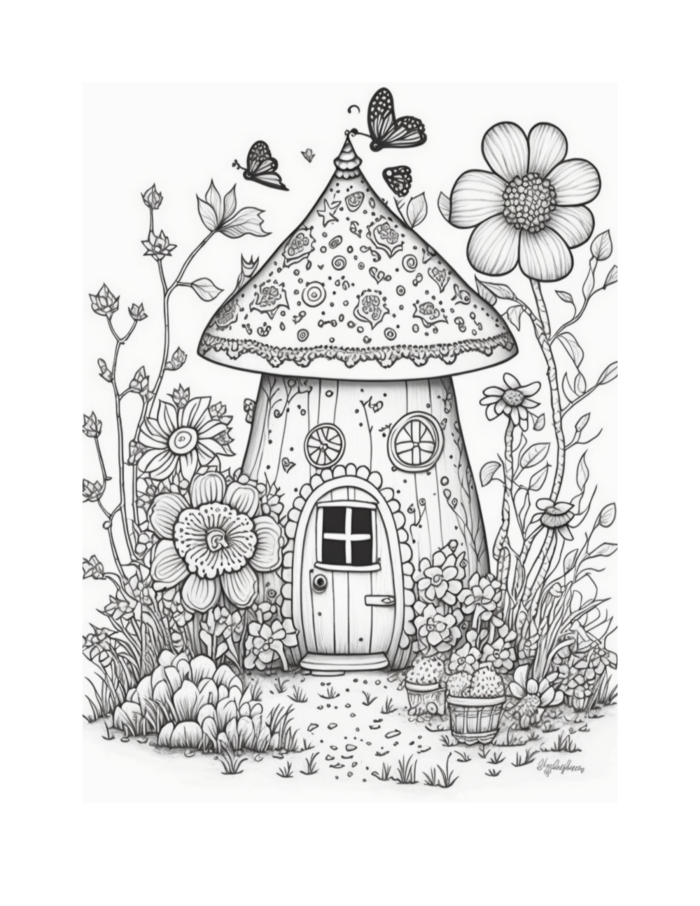 Free Fairy Houses Coloring Page 15