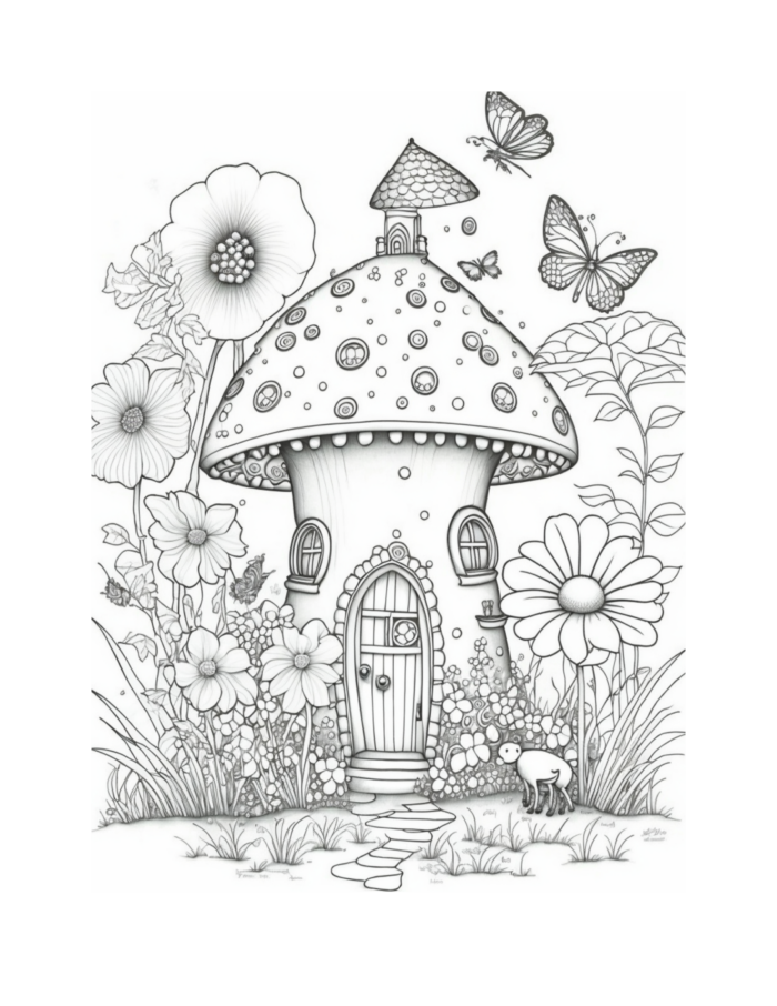 Free Fairy Houses Coloring Page 17