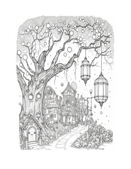 Free Fairy Houses Coloring Page 33