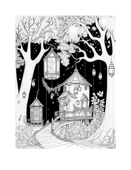 Free Fairy Houses Coloring Page 35